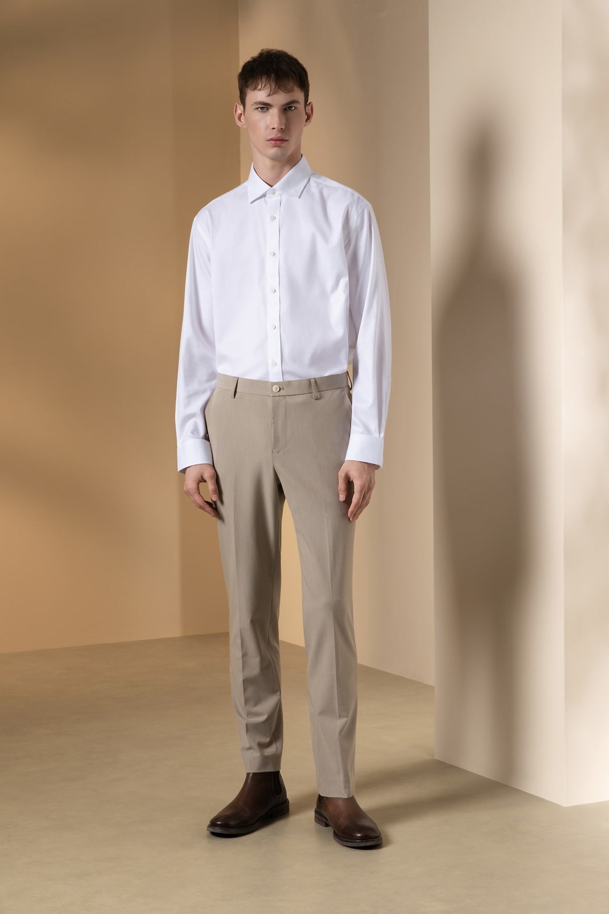 Anti-Bacterial Nylon Blend Twill Tailored Fit Suit Pants