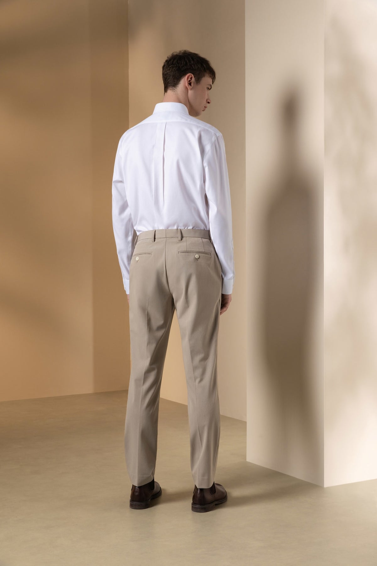 Anti-Bacterial Nylon Blend Twill Tailored Fit Suit Pants