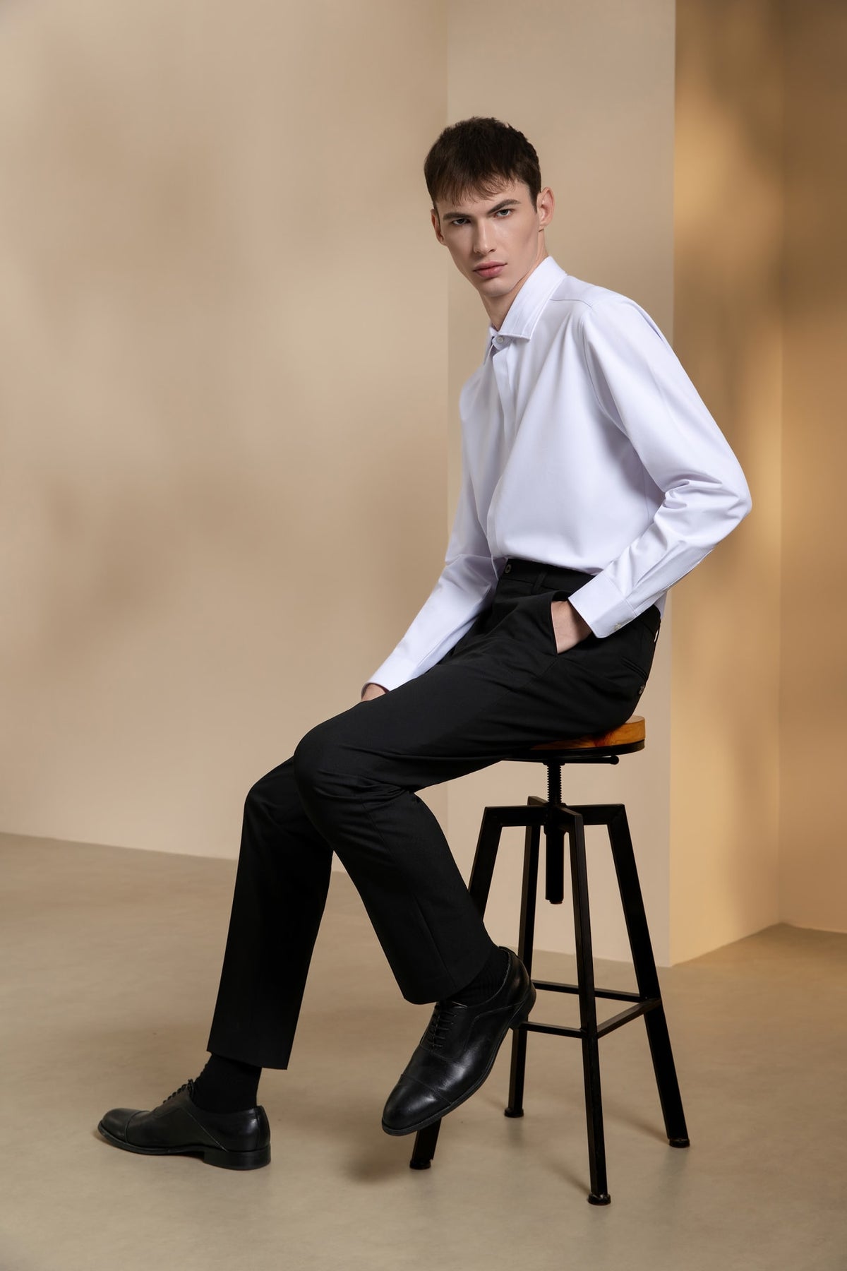 Anti-Bacterial Nylon Blend Twill Tailored Fit Suit Pants