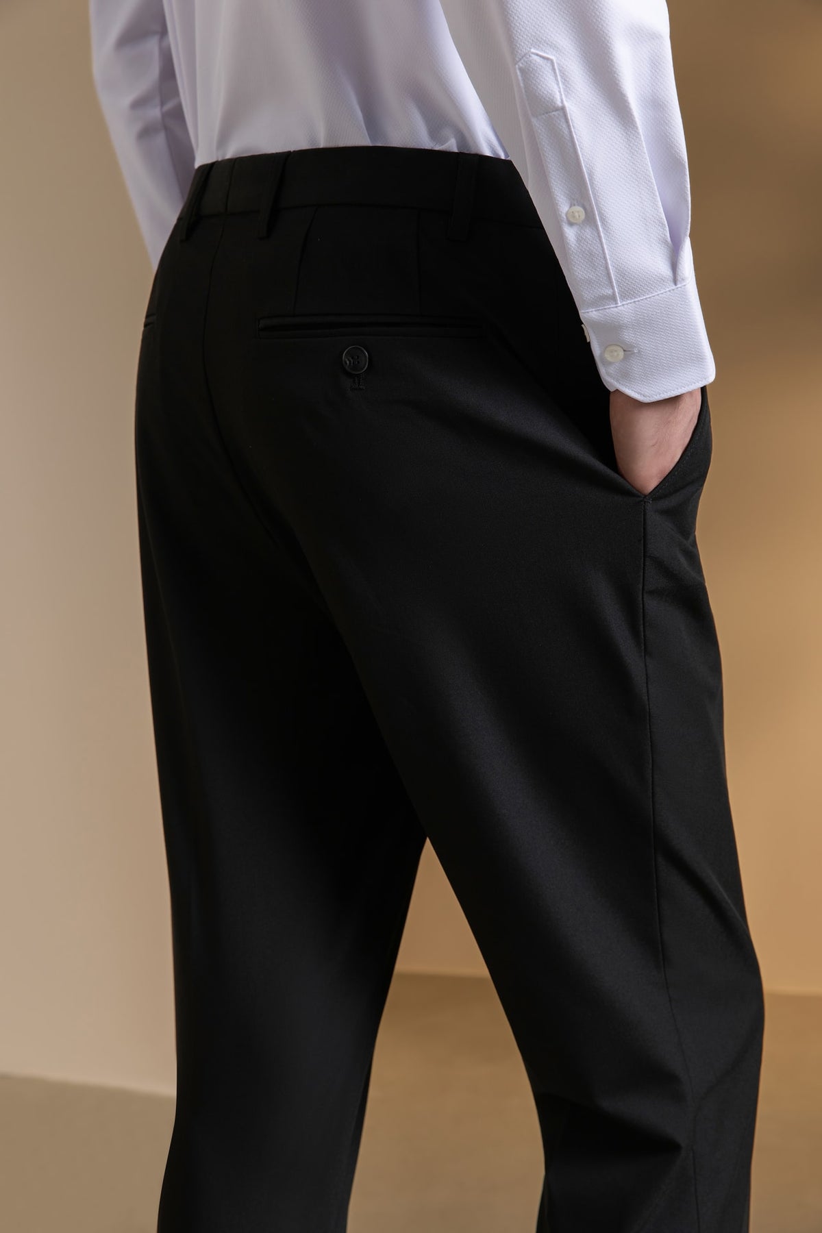 Anti-Bacterial Nylon Blend Twill Tailored Fit Suit Pants