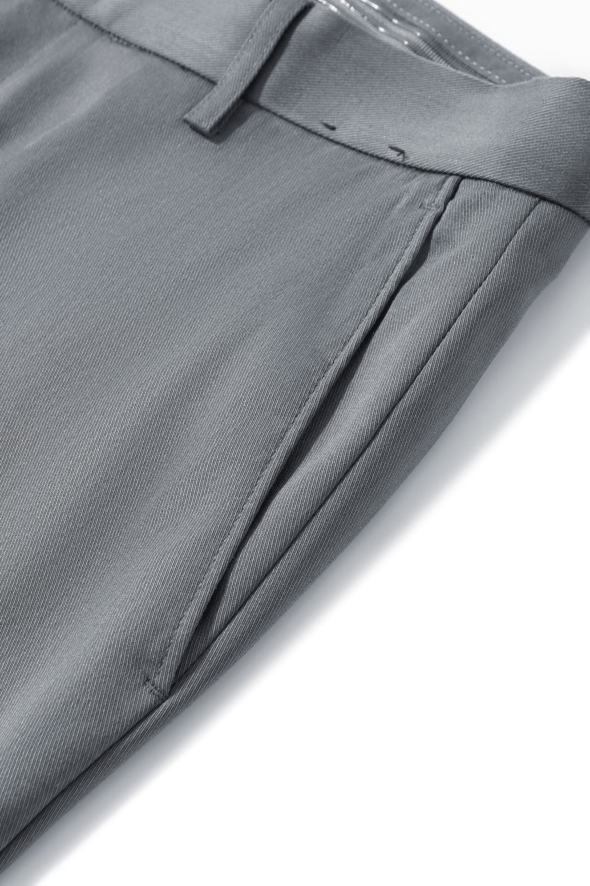 Wool Blend Twill Slim Fit Suit Pants