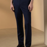 Cool Touch Multi-Way Stretch Knit Print Smart Fit Suit Pants with Hidden Elastic Waistband