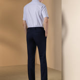 Cool Touch Multi-Way Stretch Knit Print Smart Fit Suit Pants with Hidden Elastic Waistband