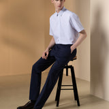 Cool Touch Multi-Way Stretch Knit Print Smart Fit Suit Pants with Hidden Elastic Waistband