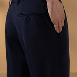 Cool Touch Multi-Way Stretch Knit Print Smart Fit Suit Pants with Hidden Elastic Waistband