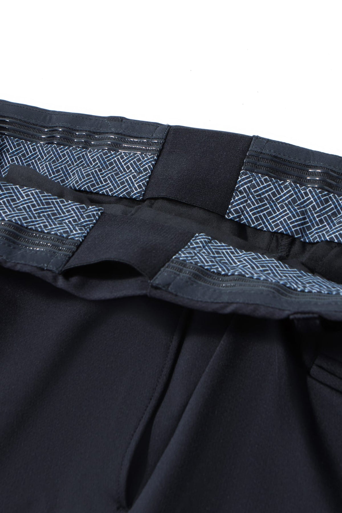Cool Touch Multi-Way Stretch Knit Print Smart Fit Suit Pants with Hidden Elastic Waistband