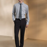 Anti-Bacterial Nylon Blend Texture Slim Fit Suit Pants