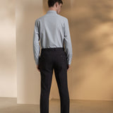 Anti-Bacterial Nylon Blend Texture Slim Fit Suit Pants