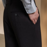 Anti-Bacterial Nylon Blend Texture Slim Fit Suit Pants