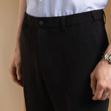 Anti-Bacterial Ottoman Texture Smart Fit Suit Pants with Hidden Elastic Waistband