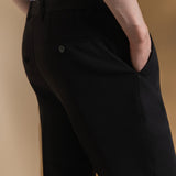 Anti-Bacterial Ottoman Texture Smart Fit Suit Pants with Hidden Elastic Waistband