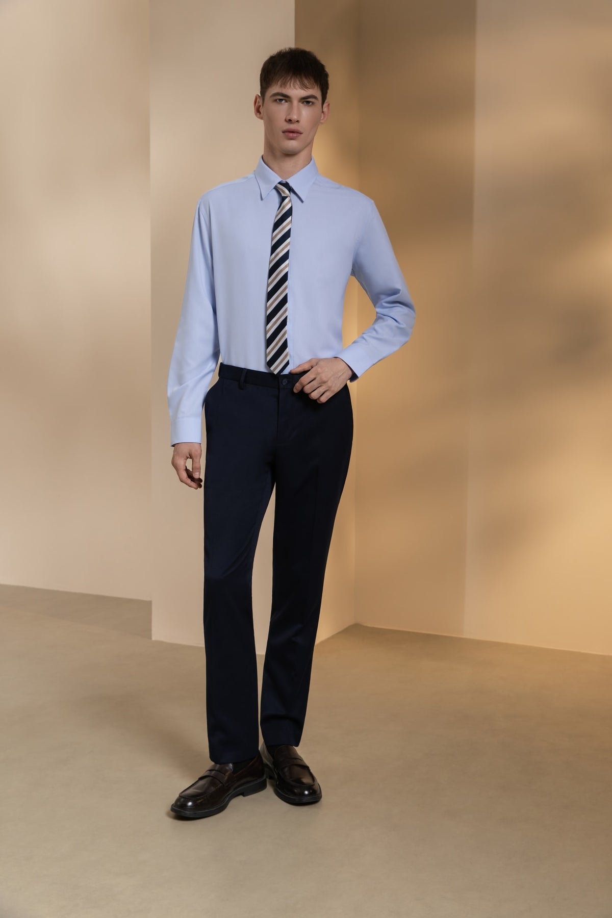 Quick Dry Wicking Twill Smart Fit Suit Pants with Hidden Elastic Waistband