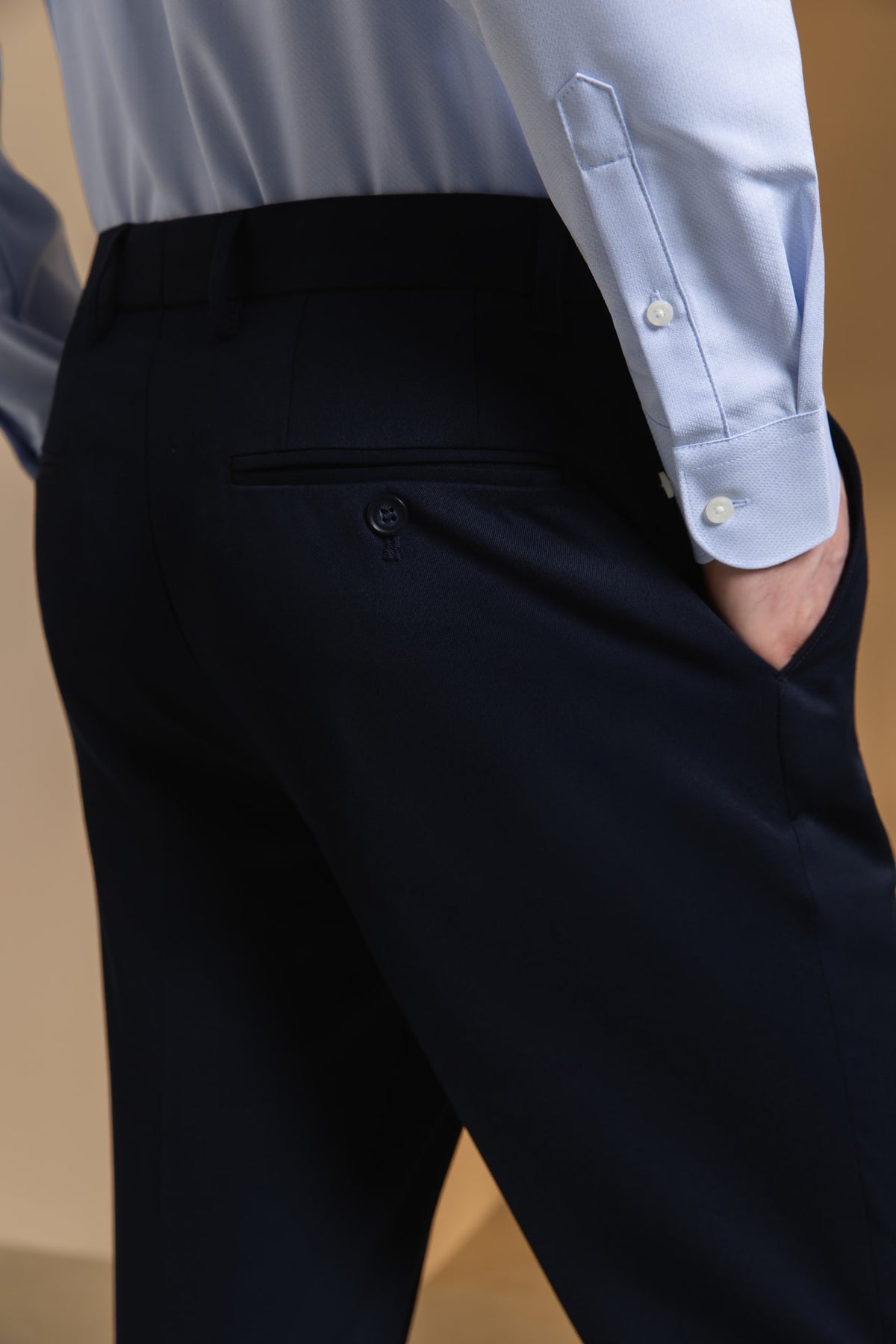 Quick Dry Wicking Twill Smart Fit Suit Pants with Hidden Elastic Waistband
