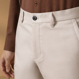 Cotton Nylon Stretch Dobby Regular Fit Casual Pants