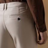 Cotton Nylon Stretch Dobby Regular Fit Casual Pants