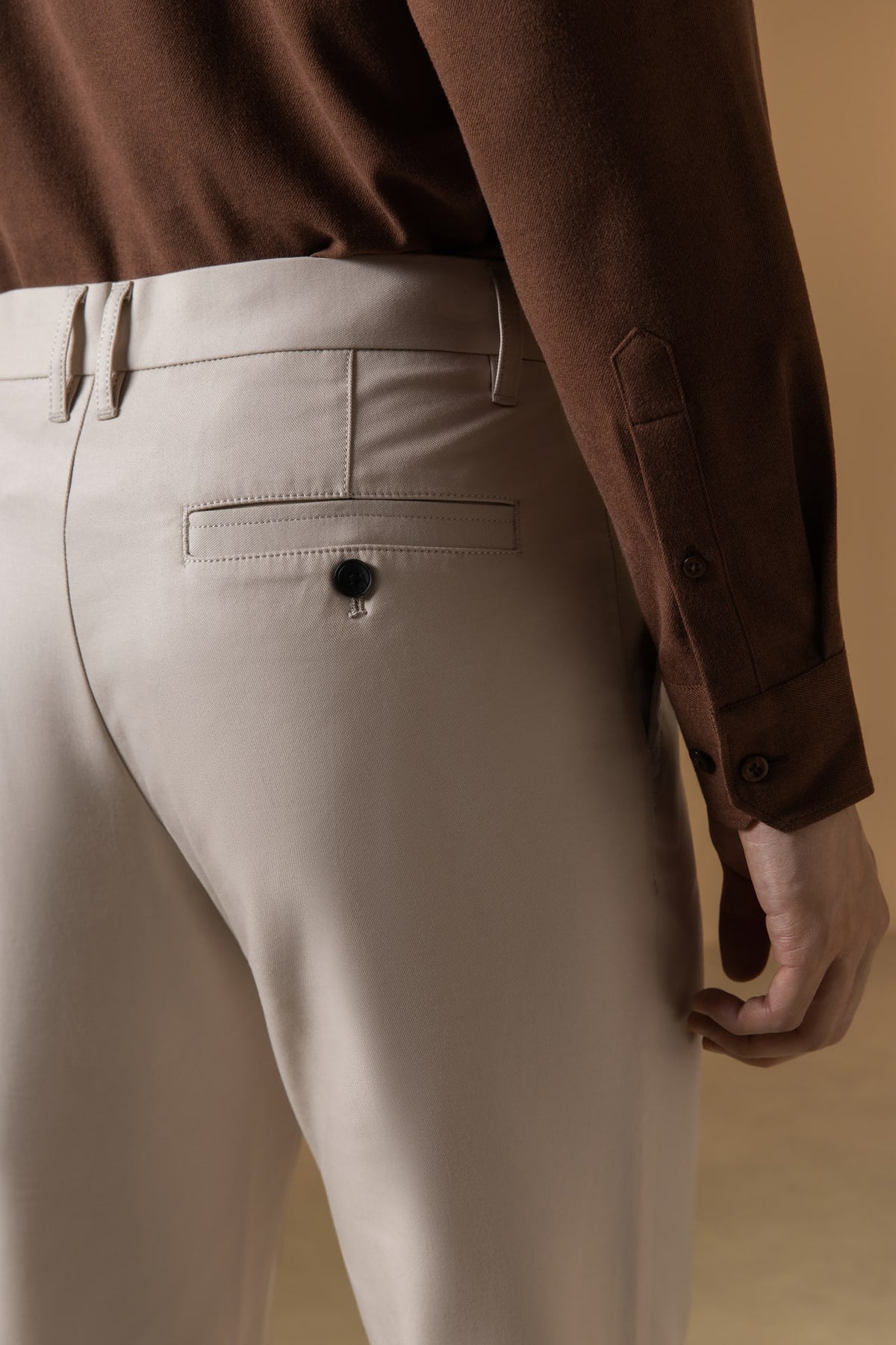 Cotton Nylon Stretch Dobby Regular Fit Casual Pants
