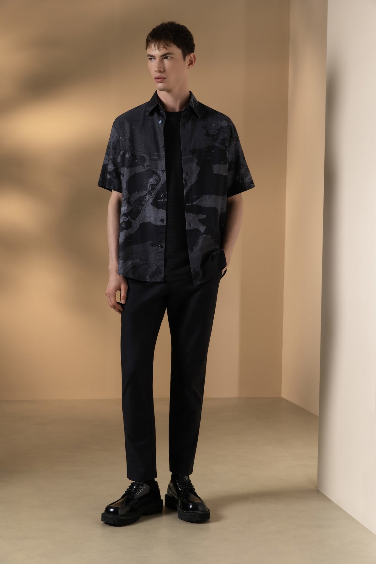 Cotton Modal Stretch Twill Slim Tapered Fit Casual Pants