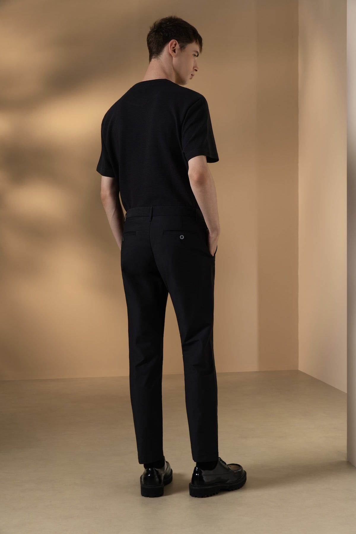 Cotton Modal Stretch Twill Slim Tapered Fit Casual Pants
