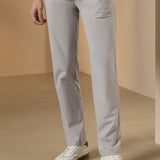 Multi-Way Stretch Poly Knit Ottoman Slim Tapered Fit Casual Pants