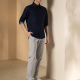 Multi-Way Stretch Poly Knit Ottoman Slim Tapered Fit Casual Pants