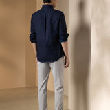 Multi-Way Stretch Poly Knit Ottoman Slim Tapered Fit Casual Pants