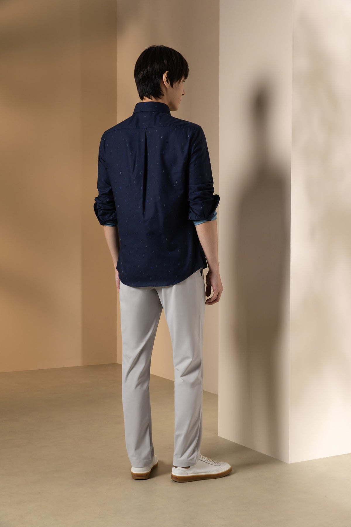 Multi-Way Stretch Poly Knit Ottoman Slim Tapered Fit Casual Pants