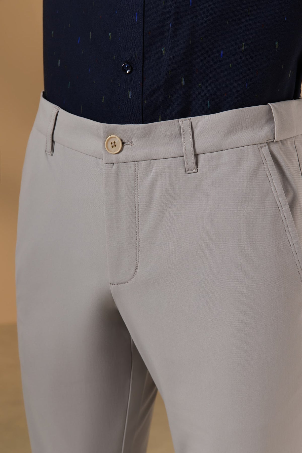 Multi-Way Stretch Poly Knit Ottoman Slim Tapered Fit Casual Pants