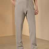 Poly Twill Smart Tapered Fit Casual Pants