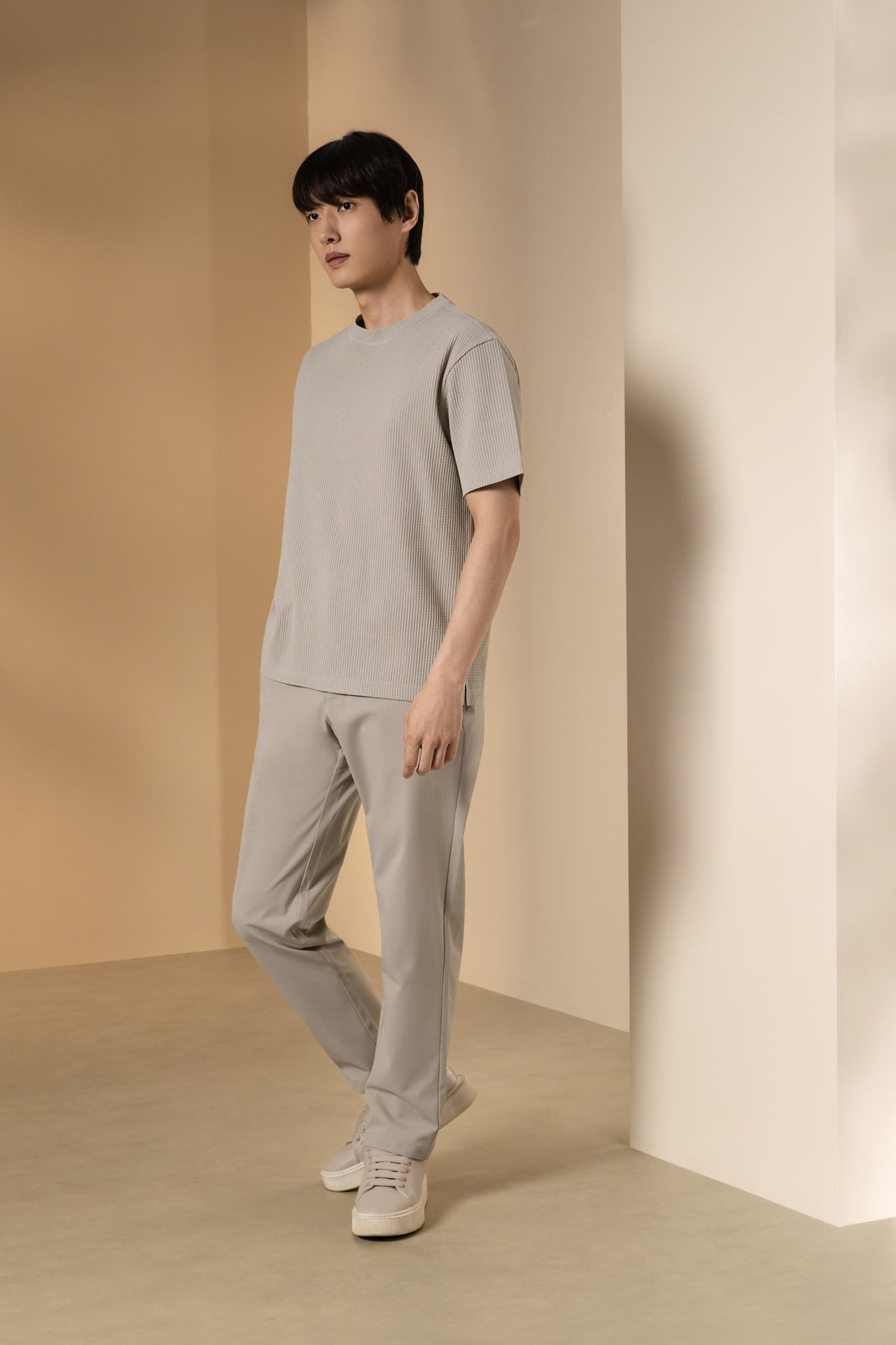 Poly Twill Smart Tapered Fit Casual Pants