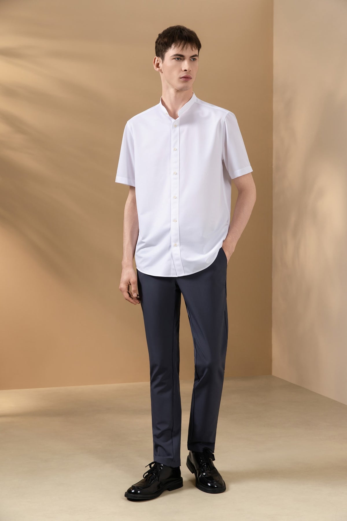 Multi-Way Stretch Nylon Twill Extra Slim Fit Casual Pants