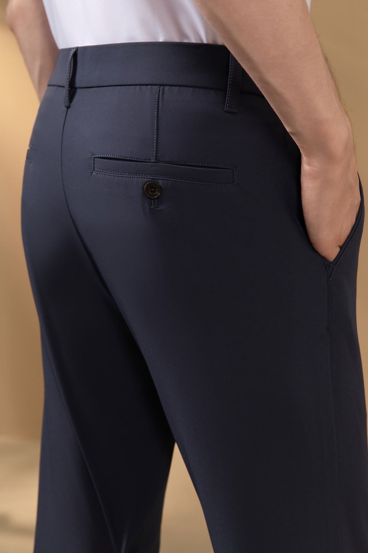 Multi-Way Stretch Nylon Twill Extra Slim Fit Casual Pants