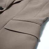 Poly Cavalry Twill Slim Fit Suit Blazer with Detachable Brooch