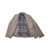 Poly Cavalry Twill Slim Fit Suit Blazer with Detachable Brooch