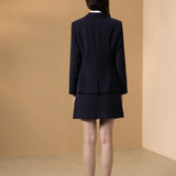 Poly Cavalry Twill Slim Fit Suit Blazer with Detachable Brooch