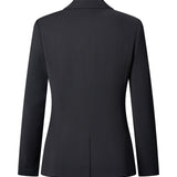 Poly Cavalry Twill Slim Fit Suit Blazer with Detachable Brooch