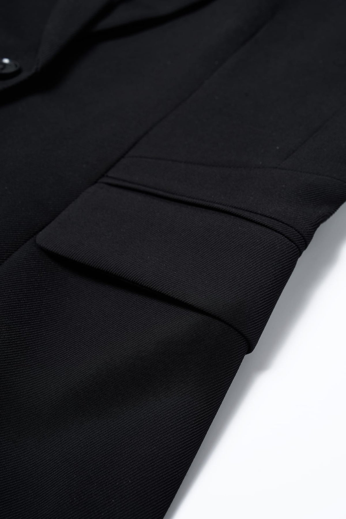 Poly Cavalry Twill Slim Fit Suit Blazer with Detachable Brooch