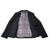 Poly Cavalry Twill Slim Fit Suit Blazer with Detachable Brooch