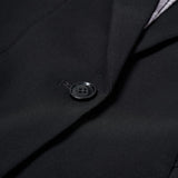 Poly Cavalry Twill Slim Fit Suit Blazer with Detachable Brooch