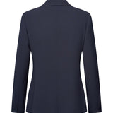Multi-Way Stretch Poly Crepe Comfort Fit Suit Blazer with Scarf