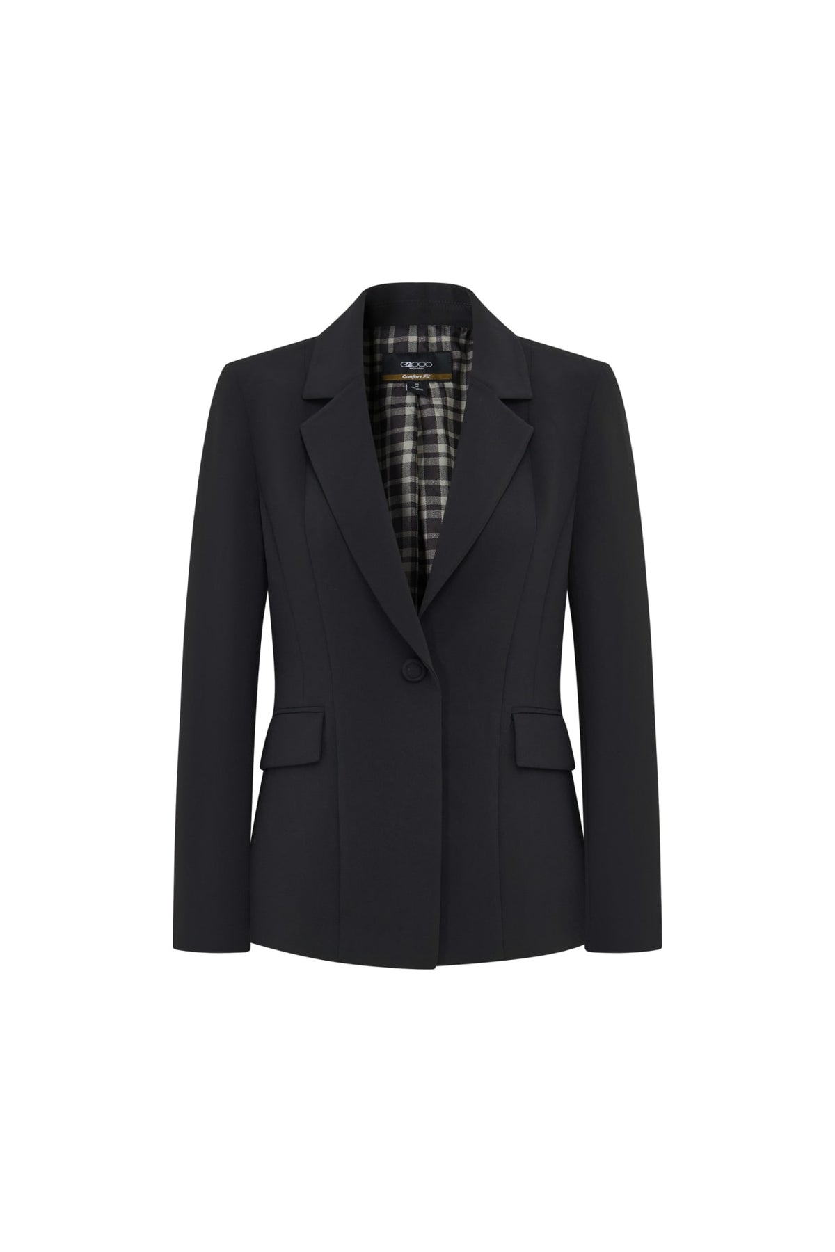 Multi-Way Stretch Poly Crepe Comfort Fit Suit Blazer with Scarf