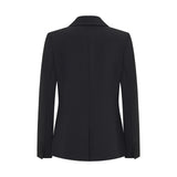 Multi-Way Stretch Poly Crepe Comfort Fit Suit Blazer with Scarf