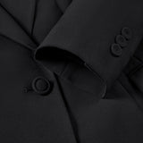 Multi-Way Stretch Poly Crepe Comfort Fit Suit Blazer with Scarf