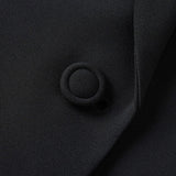 Multi-Way Stretch Poly Crepe Comfort Fit Suit Blazer with Scarf