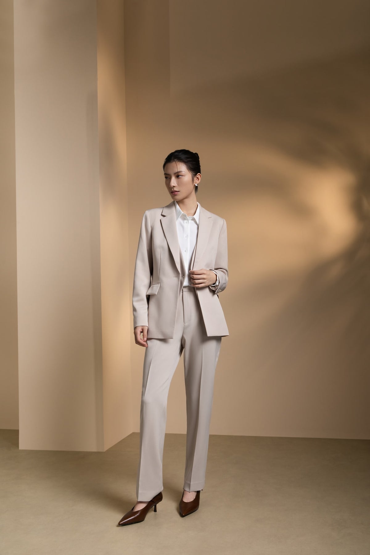Poly Ottoman Comfort Fit Suit Blazer with Detachable Inner Placket