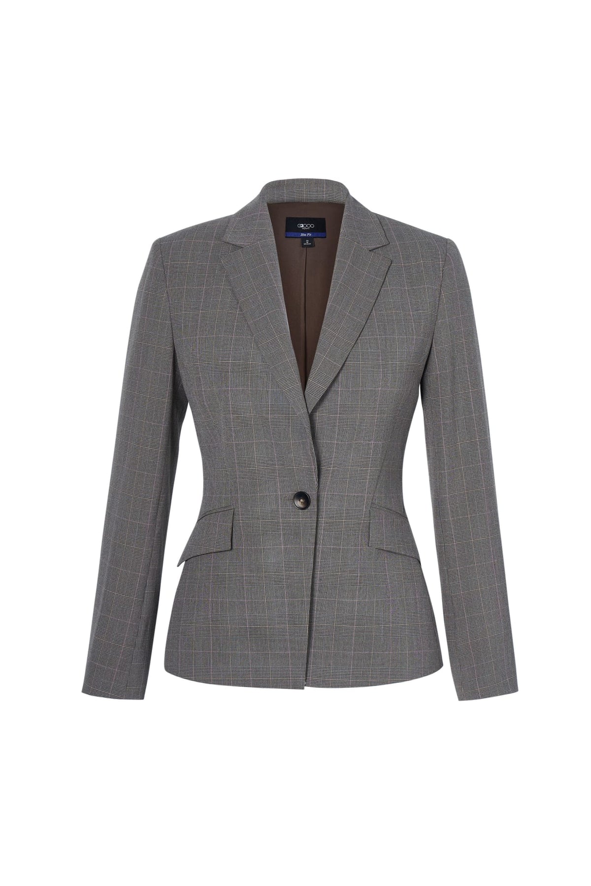 Poly Rayon Plaid Slim Fit Suit Blazer