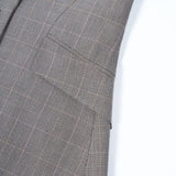 Poly Rayon Plaid Slim Fit Suit Blazer
