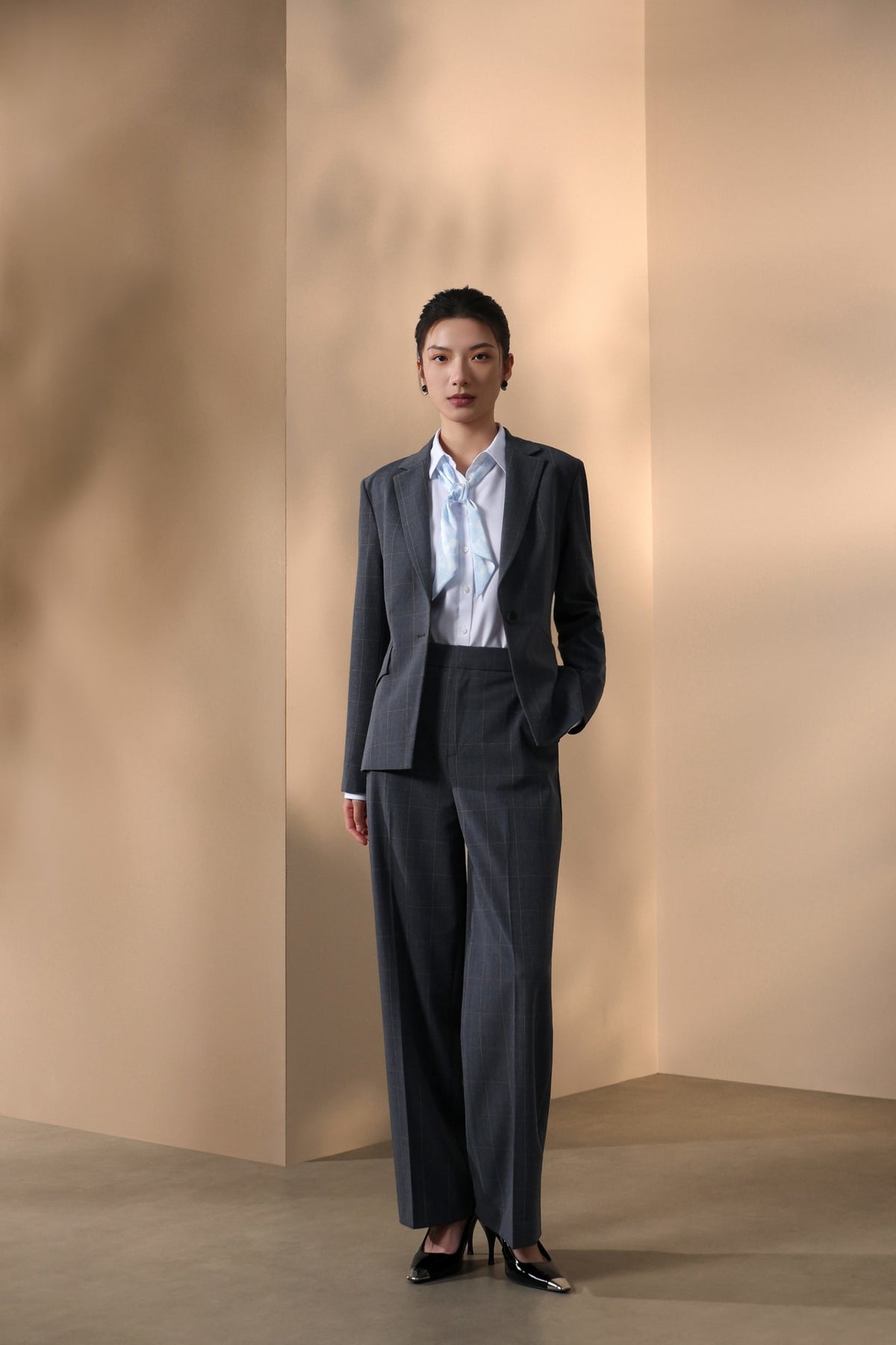 G2000 - Suits - Poly Rayon Plaid Slim Fit Suit Blazer