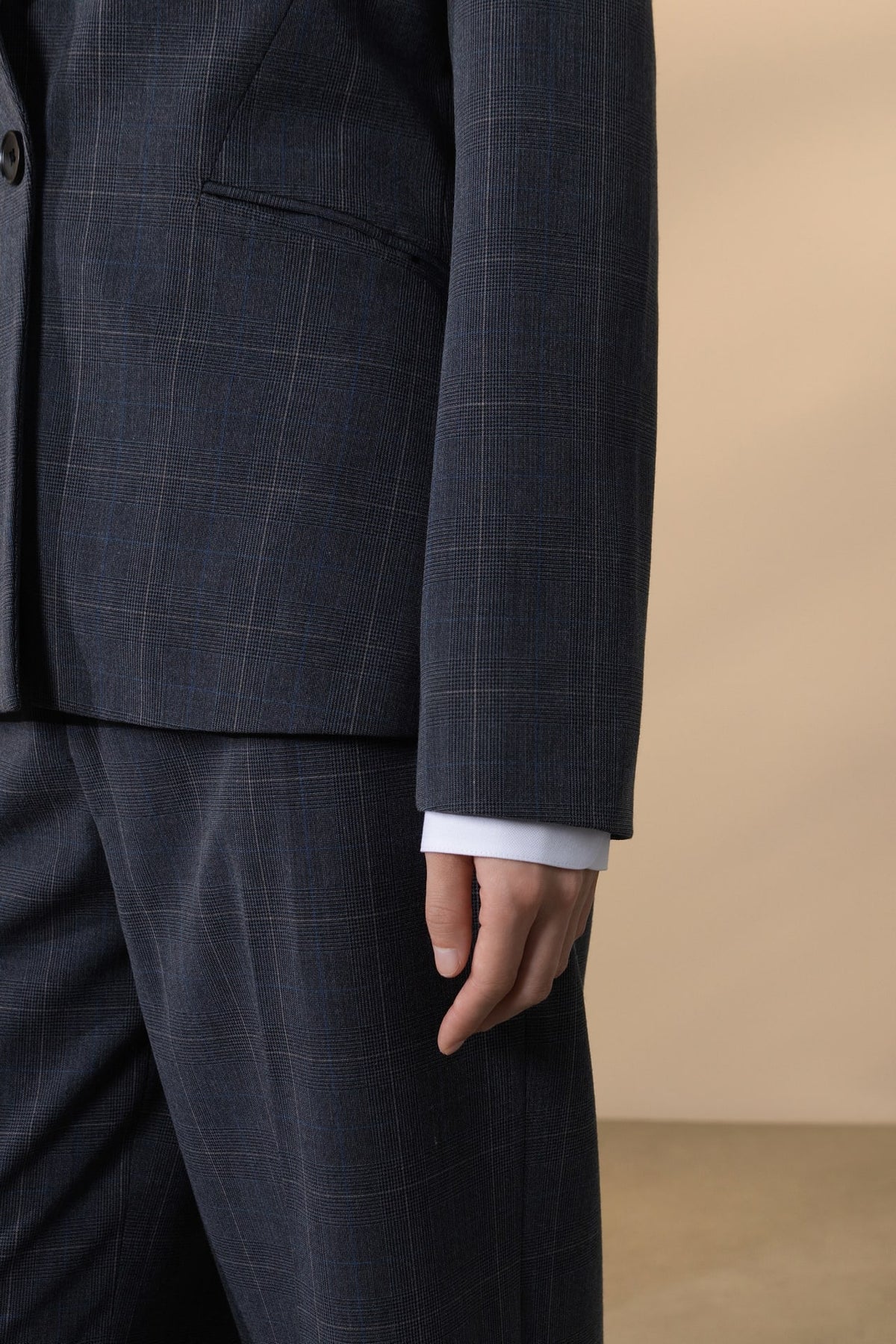 G2000 - Suits - Poly Rayon Plaid Slim Fit Suit Blazer
