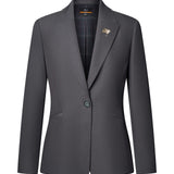 Poly Rayon Twill Easy Fit Suit Blazer with Detachable Brooch