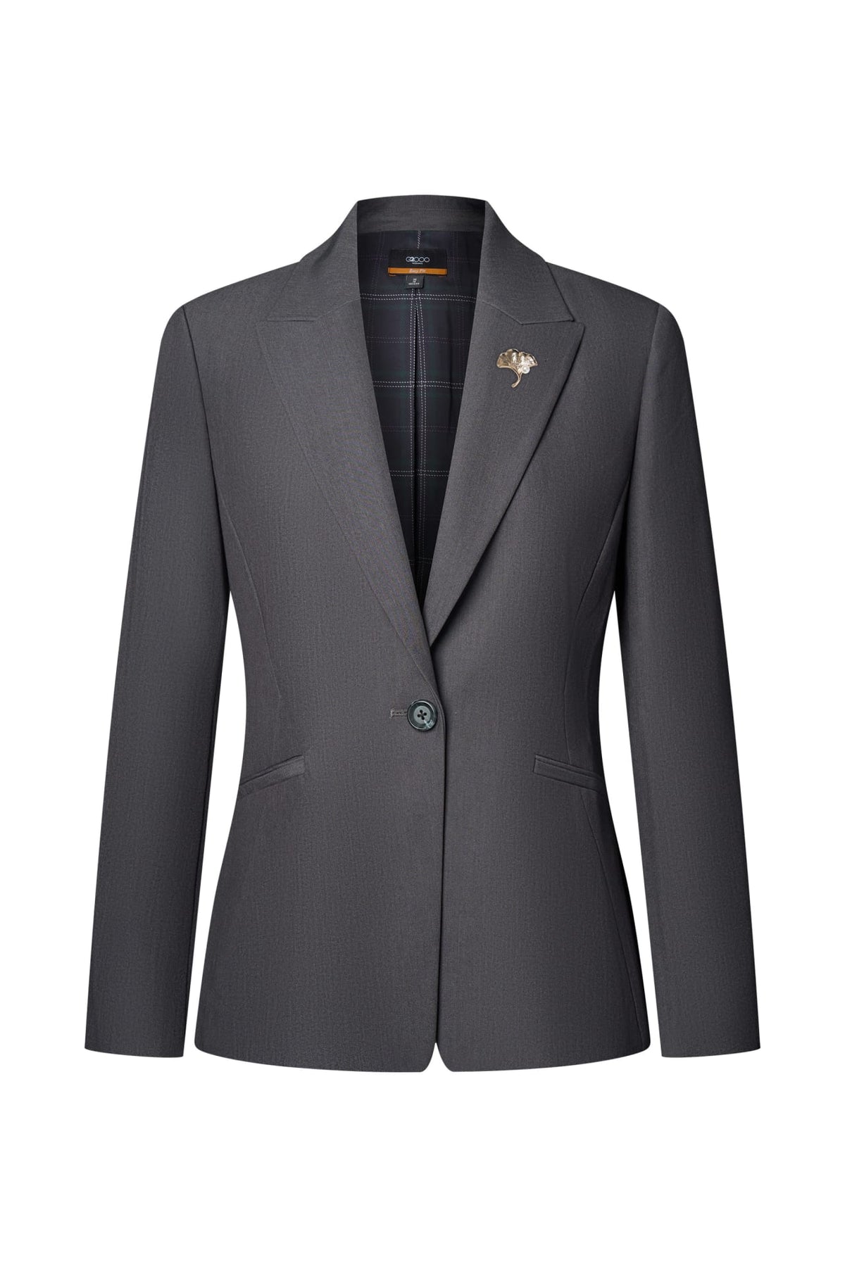 Poly Rayon Twill Easy Fit Suit Blazer with Detachable Brooch